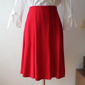 Bright Red Mid-Length Flowy Skirt